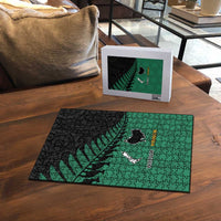 Australia New Zealand Rugby Puzzle Green Aboriginal Wallabies and Maori Black Fern LT9 - Polynesian Pride