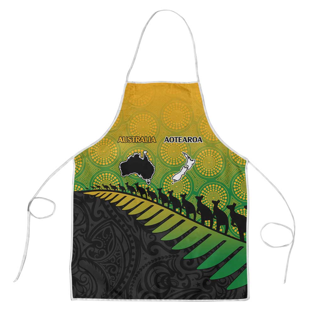 Australia New Zealand Rugby Apron Gradient Aboriginal Wallabies and Maori Black Fern LT9 Gradient - Polynesian Pride