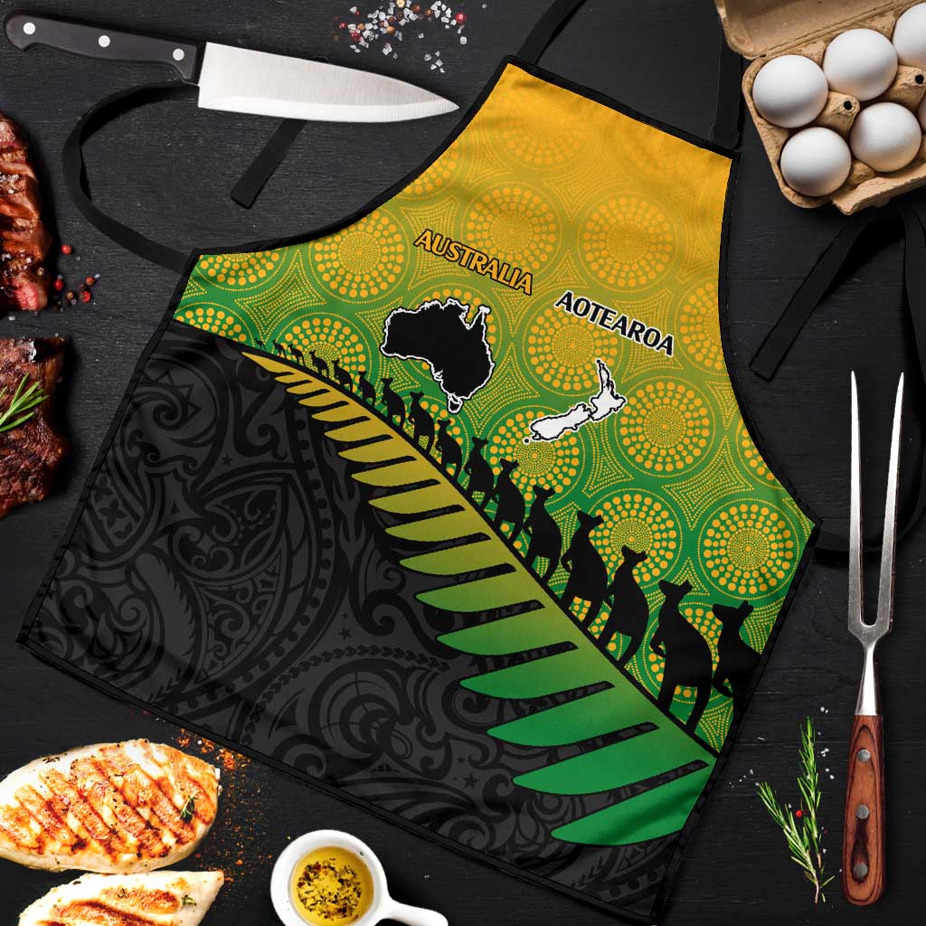 Australia New Zealand Rugby Apron Gradient Aboriginal Wallabies and Maori Black Fern LT9 Gradient - Polynesian Pride