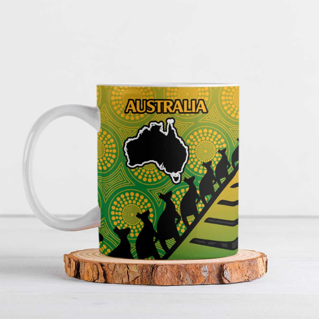 Australia New Zealand Rugby Ceramic Mug Gradient Aboriginal Wallabies and Maori Black Fern LT9 Gradient - Polynesian Pride