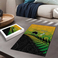 Australia New Zealand Rugby Puzzle Gradient Aboriginal Wallabies and Maori Black Fern LT9 - Polynesian Pride