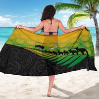 Australia New Zealand Rugby Sarong Gradient Aboriginal Wallabies and Maori Black Fern LT9 - Polynesian Pride
