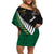 Custom South Africa and Aotearoa Rugby Off Shoulder Short Dress Springboks Black Fern Maori Vibe LT9 Women Black - Polynesian Pride