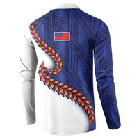 Ula Fala Red Samoa Chief Button Sweatshirt Samoan Art Black Tribal LT9 - Polynesian Pride