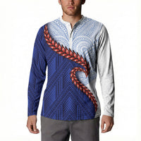 Ula Fala Red Samoa Chief Button Sweatshirt Samoan Art Black Tribal LT9 - Polynesian Pride