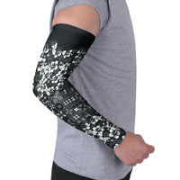 Black Hawaiian Tapa Tribal Hibiscus Arm Sleeves LT9 - Polynesian Pride