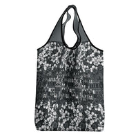 Black Hawaiian Tapa Tribal Hibiscus Grocery Bag LT9 - Polynesian Pride