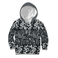 Black Hawaiian Tapa Tribal Hibiscus Kid Hoodie LT9 Hoodie Black - Polynesian Pride