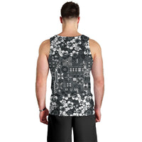 Black Hawaiian Tapa Tribal Hibiscus Men Tank Top LT9 - Polynesian Pride