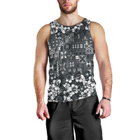 Black Hawaiian Tapa Tribal Hibiscus Men Tank Top LT9 - Polynesian Pride