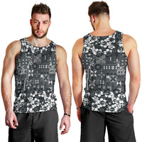 Black Hawaiian Tapa Tribal Hibiscus Men Tank Top LT9 - Polynesian Pride