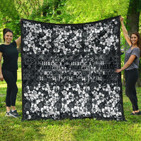 Black Hawaiian Tapa Tribal Hibiscus Quilt LT9 - Polynesian Pride
