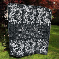 Black Hawaiian Tapa Tribal Hibiscus Quilt LT9 - Polynesian Pride
