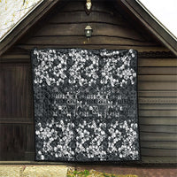 Black Hawaiian Tapa Tribal Hibiscus Quilt LT9 - Polynesian Pride