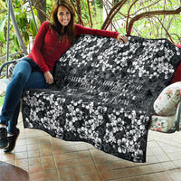 Black Hawaiian Tapa Tribal Hibiscus Quilt LT9 - Polynesian Pride