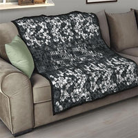 Black Hawaiian Tapa Tribal Hibiscus Quilt LT9 - Polynesian Pride
