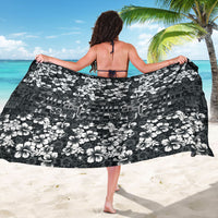 Black Hawaiian Tapa Tribal Hibiscus Sarong LT9 - Polynesian Pride
