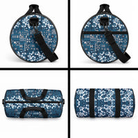 Blue Hawaiian Tapa Tribal Hibiscus Duffle Bag LT9 - Polynesian Pride