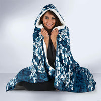 Blue Hawaiian Tapa Tribal Hibiscus Hooded Blanket LT9 - Polynesian Pride