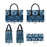 Blue Hawaiian Tapa Tribal Hibiscus Leather Bag LT9 - Polynesian Pride