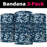 Blue Hawaiian Tapa Tribal Hibiscus Neck Gaiter LT9 package One Size: 25*50cm Blue - Polynesian Pride