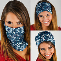 Blue Hawaiian Tapa Tribal Hibiscus Neck Gaiter LT9 - Polynesian Pride