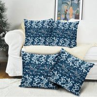 Blue Hawaiian Tapa Tribal Hibiscus Pillow Cover LT9 - Polynesian Pride