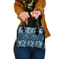 Blue Hawaiian Tapa Tribal Hibiscus Shoulder Handbag LT9 One Size Blue - Polynesian Pride