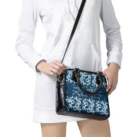Blue Hawaiian Tapa Tribal Hibiscus Shoulder Handbag LT9 - Polynesian Pride
