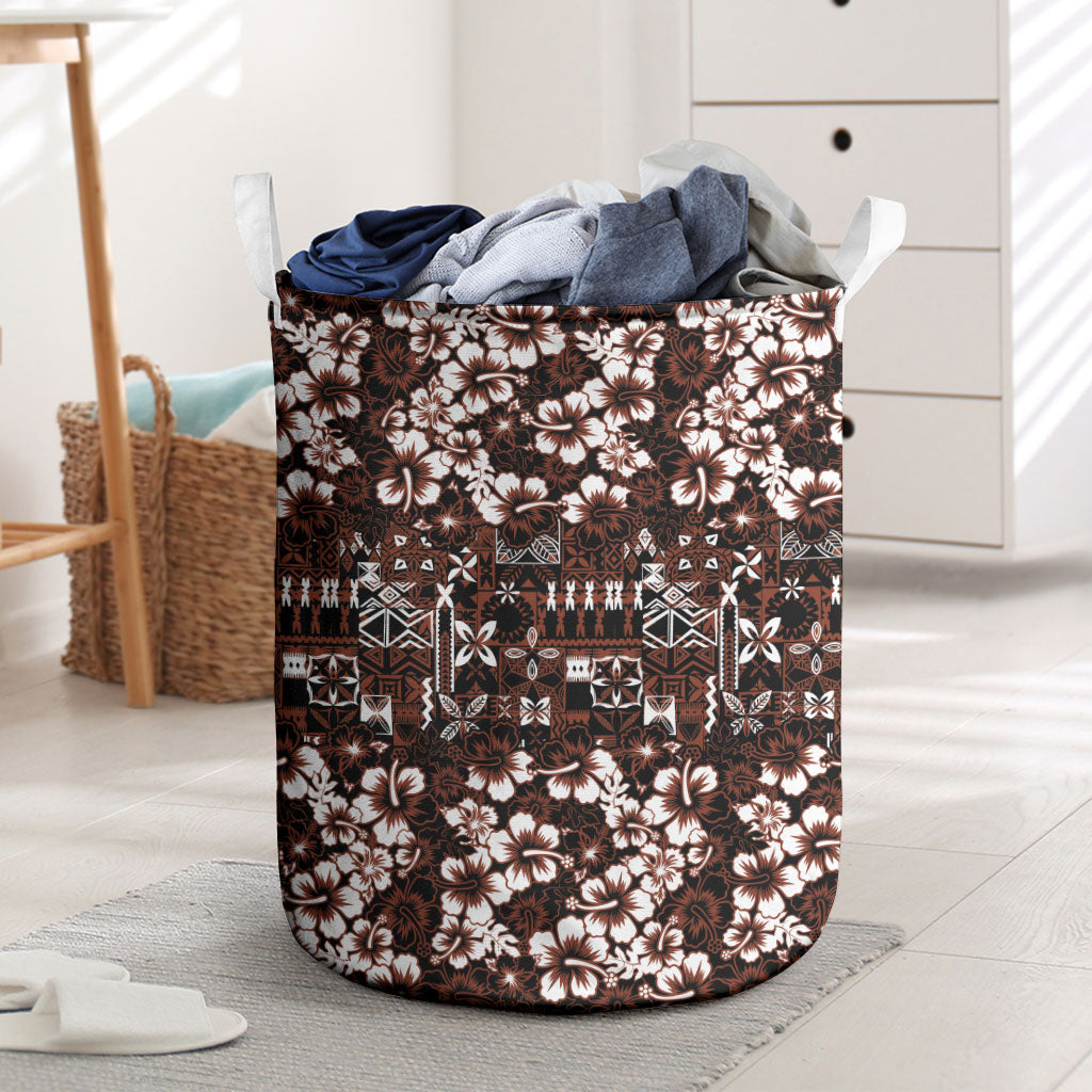 Burgundy Hawaiian Tapa Tribal Hibiscus Laundry Basket LT9 Burgundy - Polynesian Pride