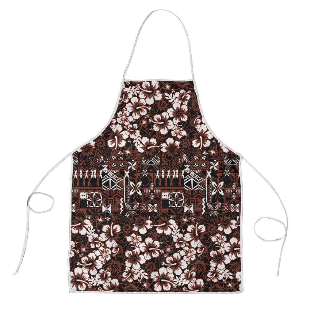 Burgundy Hawaiian Tapa Tribal Hibiscus Apron LT9 Burgundy - Polynesian Pride