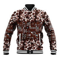 Burgundy Hawaiian Tapa Tribal Hibiscus Baseball Jacket LT9 Unisex Burgundy - Polynesian Pride