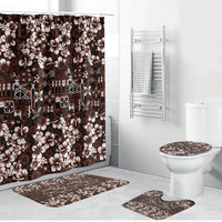 Burgundy Hawaiian Tapa Tribal Hibiscus Bathroom Set LT9 Bathroom Set (4 pcs) Burgundy - Polynesian Pride
