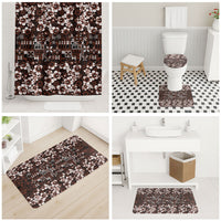 Burgundy Hawaiian Tapa Tribal Hibiscus Bathroom Set LT9 - Polynesian Pride