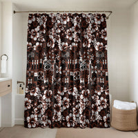 Burgundy Hawaiian Tapa Tribal Hibiscus Bathroom Set LT9 Shower Curtain Only Burgundy - Polynesian Pride