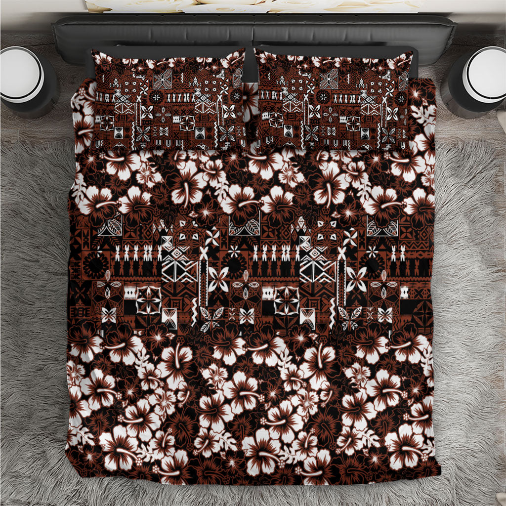 Burgundy Hawaiian Tapa Tribal Hibiscus Bedding Set LT9 Burgundy - Polynesian Pride