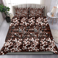 Burgundy Hawaiian Tapa Tribal Hibiscus Bedding Set LT9 - Polynesian Pride
