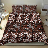 Burgundy Hawaiian Tapa Tribal Hibiscus Bedding Set LT9 - Polynesian Pride