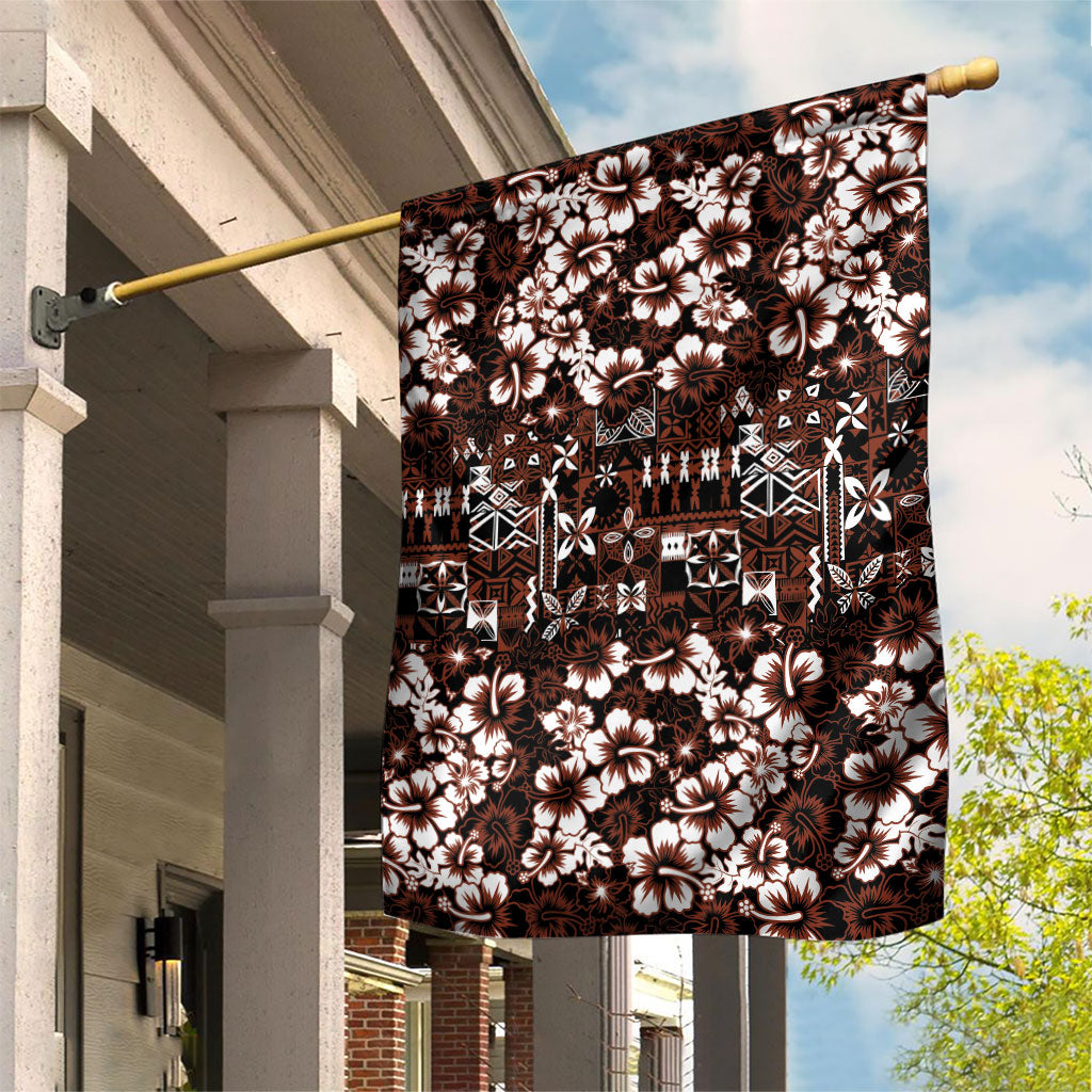 Burgundy Hawaiian Tapa Tribal Hibiscus Garden Flag LT9 House Flag Burgundy - Polynesian Pride