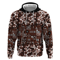 Burgundy Hawaiian Tapa Tribal Hibiscus Hoodie LT9 Pullover Hoodie Burgundy - Polynesian Pride
