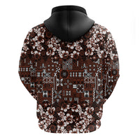 Burgundy Hawaiian Tapa Tribal Hibiscus Hoodie LT9 - Polynesian Pride