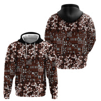 Burgundy Hawaiian Tapa Tribal Hibiscus Hoodie LT9 - Polynesian Pride