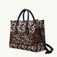 Burgundy Hawaiian Tapa Tribal Hibiscus Leather Bag LT9 Burgundy - Polynesian Pride