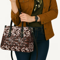 Burgundy Hawaiian Tapa Tribal Hibiscus Leather Bag LT9 - Polynesian Pride