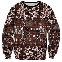 Burgundy Hawaiian Tapa Tribal Hibiscus Sweatshirt LT9 Unisex Burgundy - Polynesian Pride