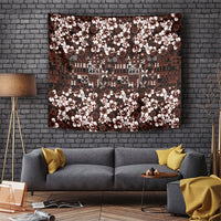 Burgundy Hawaiian Tapa Tribal Hibiscus Tapestry LT9 Burgundy - Polynesian Pride