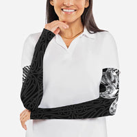 Aotearoa Kowhaiwhai Poutama Black Motif Arm Sleeves LT9 - Polynesian Pride