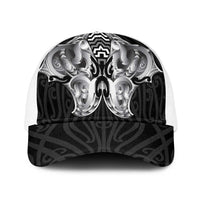Aotearoa Kowhaiwhai Poutama Black Motif Baseball Net Cap