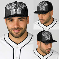 Aotearoa Kowhaiwhai Poutama Black Motif Baseball Net Cap