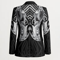 Aotearoa Kowhaiwhai Poutama Black Motif Blazer LT9 - Polynesian Pride